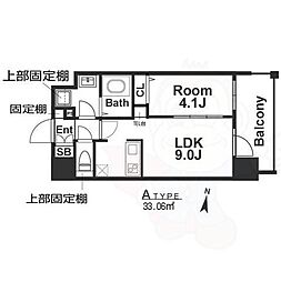 ADVANCE新大阪WESTGATE2 1LDKの間取図画像