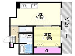 ラフォーレ内本町 1LDKの間取図画像