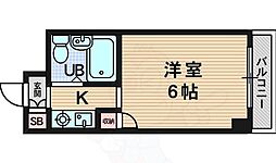 ドレクセル上新庄 1Kの間取図画像