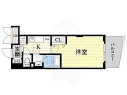 Luxe淡路3 1Kの間取図画像