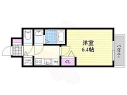 メインステージ新大阪 1Kの間取図画像