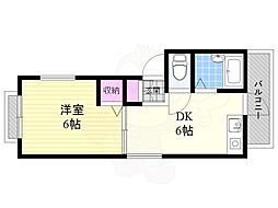 ハイツパイン 1DKの間取図画像