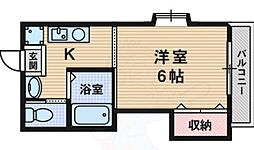 エターナルコート 1階1Kの間取り