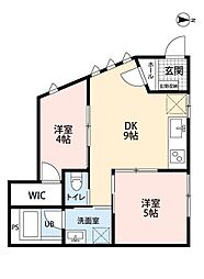 テラス新江古田 2DKの間取図画像