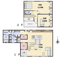塩竈市字伊保石 2SLDKの間取り