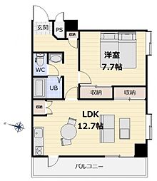 東急ドエルアルス大町 1LDKの間取図画像