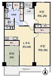 京急仙台プラザ 3LDKの間取図画像