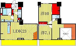 つくばエクスプレス 柏の葉キャンパス駅 徒歩5分の賃貸マンション 25階2LDKの間取り