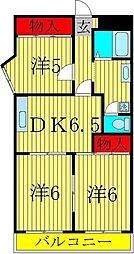 第2千代田マンション 2階3DKの間取り