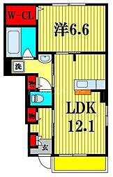 つくばエクスプレス 流山セントラルパーク駅 徒歩11分の賃貸アパート 1階1LDKの間取り
