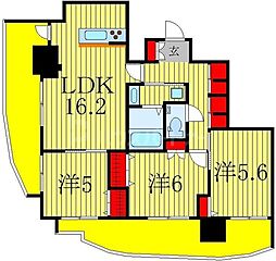 つくばエクスプレス 流山セントラルパーク駅 徒歩1分の賃貸マンション 9階3LDKの間取り