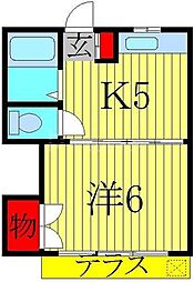 JR常磐線 柏駅 徒歩5分の賃貸マンション 3階1Kの間取り
