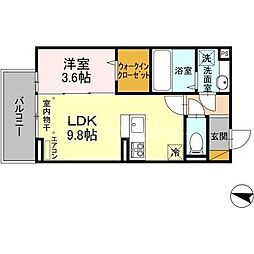 つくばエクスプレス 流山おおたかの森駅 徒歩5分の賃貸アパート 3階1LDKの間取り