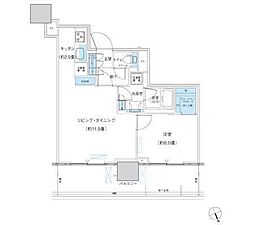 つくばエクスプレス 柏の葉キャンパス駅 徒歩4分の賃貸マンション 12階1LDKの間取り