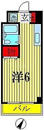 東武野田線 柏駅 徒歩3分の賃貸マンション 3階ワンルームの間取り