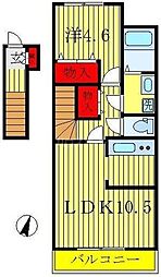 京成松戸線 五香駅 徒歩29分の賃貸アパート 2階1LDKの間取り