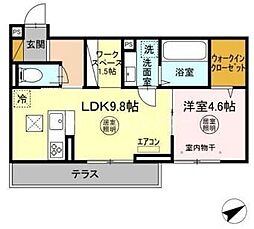JR常磐線 柏駅 徒歩8分の賃貸アパート 2階1LDKの間取り