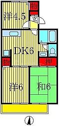 ロイヤルタウン泉A 3DKの間取図画像