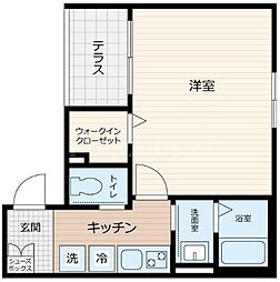 AJ南柏south5 1Kの間取図画像