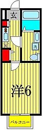 パースペクティブ柏 1Kの間取図画像