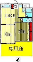 ソフィアPET新柏イースト 2DKの間取図画像