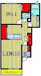 アジャートビブレ1 1LDKの間取図画像