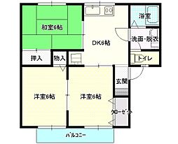 ソレイユ弐番館 3DKの間取図画像
