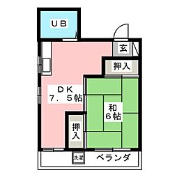 橋本ビルＰＡＲＴ1 4階1DKの間取り