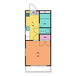 フォレストブライト 1階1DKの間取り