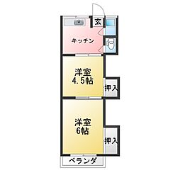 富士荘 2Kの間取図画像