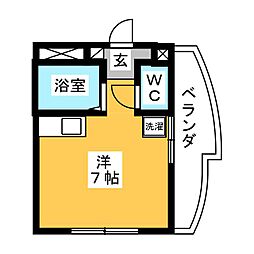 サンヒルズ小野 ワンルームの間取図画像