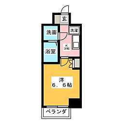 プラウドフラット富士見台 1Kの間取図画像