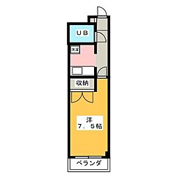 メゾン・ムジーク 1Kの間取図画像