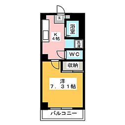 グランドール中村橋 1Kの間取図画像