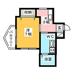 ピアコートTM練馬春日町 1Kの間取図画像