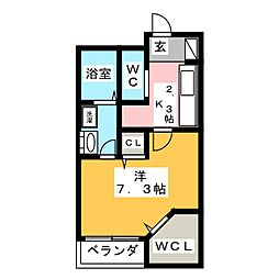 グランデュール小竹向原 1Kの間取図画像
