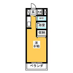 ヴェルアズール桜台 ワンルームの間取図画像