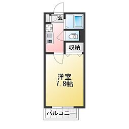 ラヴィアンローズ石神井 1Kの間取図画像
