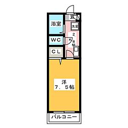 ParaOnce 1Kの間取図画像