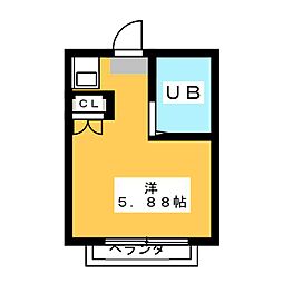 ペアーパレス新桜台 ワンルームの間取図画像