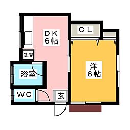 コーポ嶋崎 1DKの間取図画像