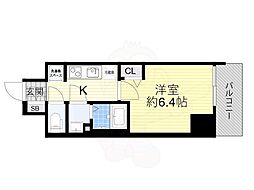 JR大阪環状線 桜ノ宮駅 徒歩5分の賃貸マンション 15階1Kの間取り