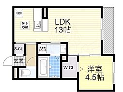 Clashist中宮3丁目 1LDKの間取図画像