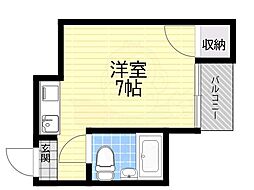 プラザ杉山 ワンルームの間取図画像
