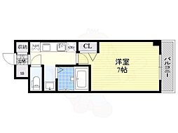 グランカーサ都島 1Kの間取図画像