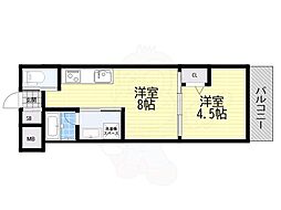 フランカー桜ノ宮SIX 1LDKの間取図画像