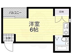 パール高倉 ワンルームの間取図画像