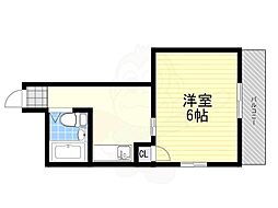 カーサー桜宮 1Kの間取図画像