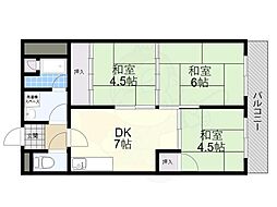 樋本マンション 3DKの間取図画像
