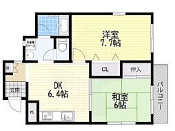 土居マンション 2DKの間取図画像